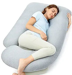 Pregnancy Pillow for Pregnant Women Full Body Support Pillow | Maternity, Nursing, & Sleep Aid | 55 inches (Grey)
