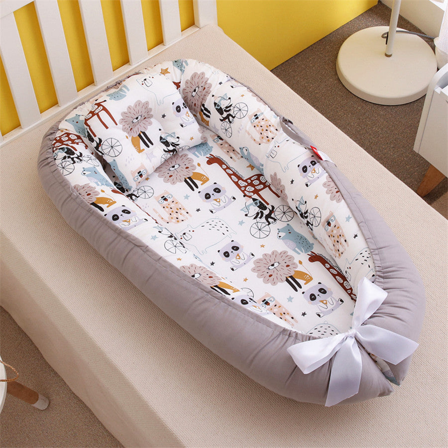 Infant Lounger, Baby Nest Cover for Baby Girls &amp; Boys, Newborn Essentials for Baby 0-12 Months, 100% Cotton Breathable, Co Sleeper Portable Travel Bed