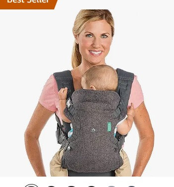 Infantino Flip Advanced 4-in-1 Carrier - Ergonomic, convertible, face-in and face-out front and back carry for newborns and older babies 8-32 lbs